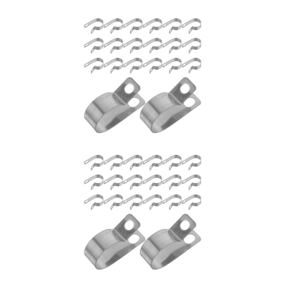 60 pcs Metal Wire Clamp, 3/4"/20mm R-Type Cable Clip 304 Stainless Steel