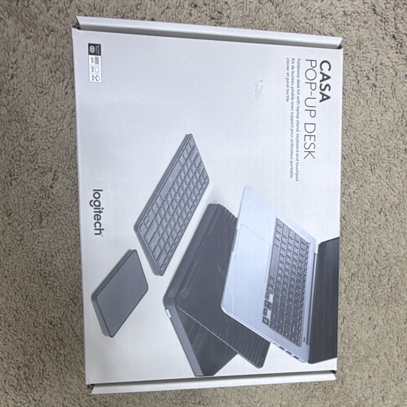 Logitech Casa Pop-Up Desk Portable Foldable Anti-Slip Laptop Stand Black