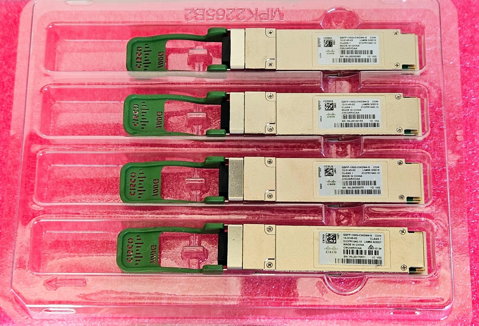 Cisco QSFP-100G-CWDM4-S 100GBASE CWDM4 SMF LC 10-3145-02 Transceiver W/Hologram