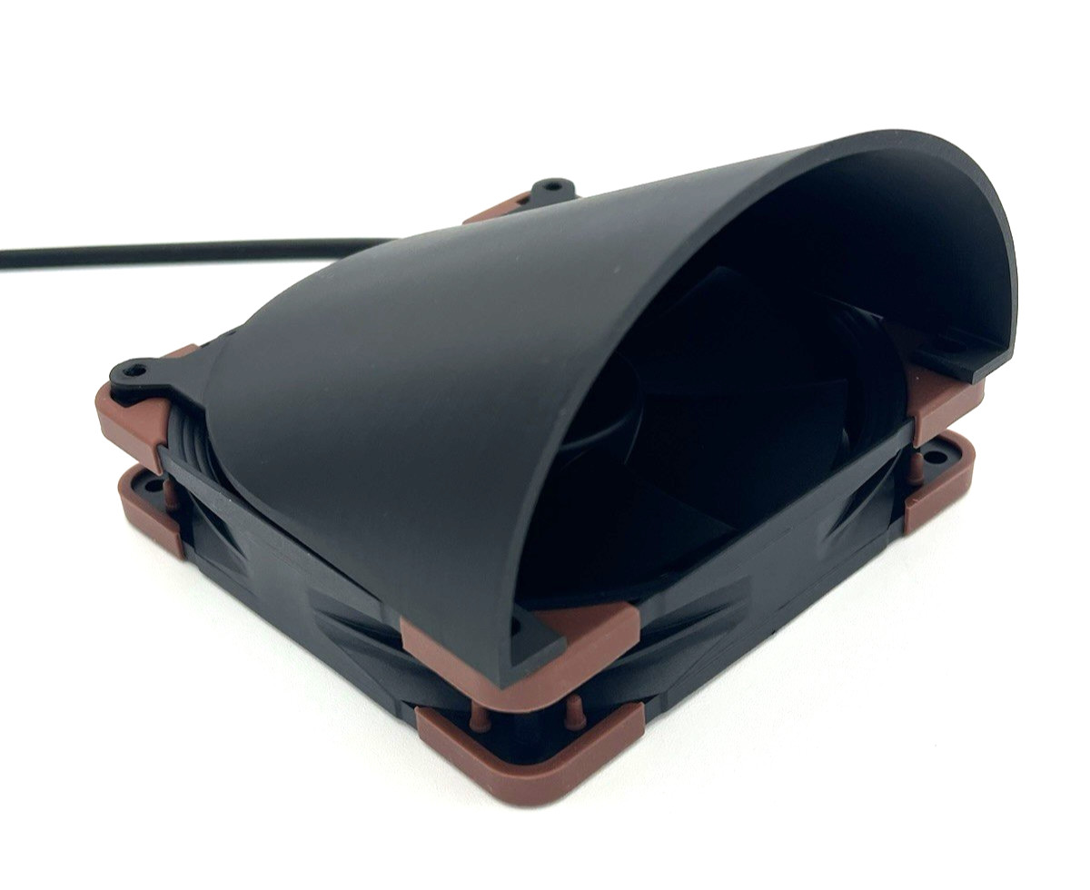 120mm RIGHT ANGLE Computer FAN DUCT Case Fan Shroud  Mod for Cooling CPU VRMs