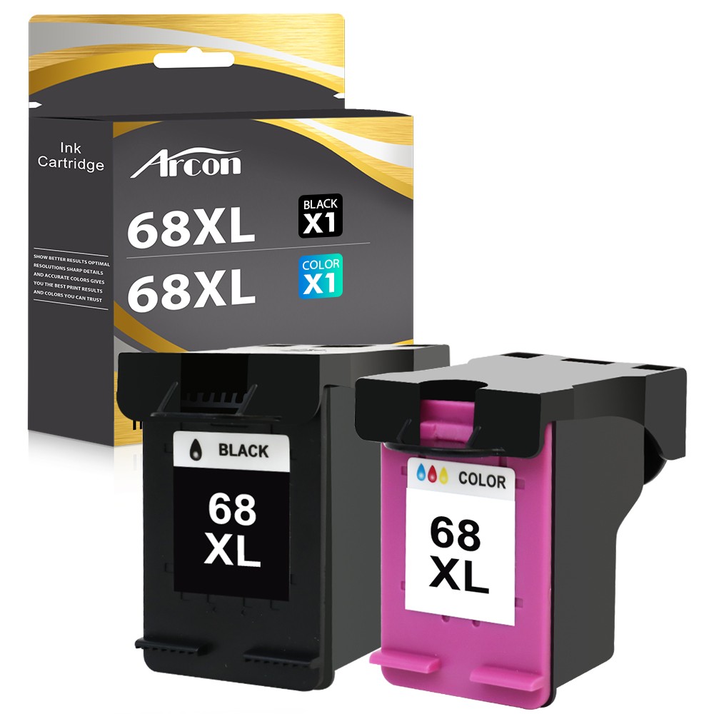68XL Ink Cartridge Combo Pack Black Color fits HP Envy 6155e 6555e 2-Pack 68XL