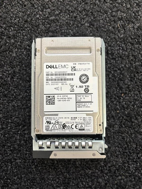  VRTN9 0VRTN9 Dell 1.92TB SAS Read Intensive 2.5in 24GB/s SSD G14 15 16 Tray New