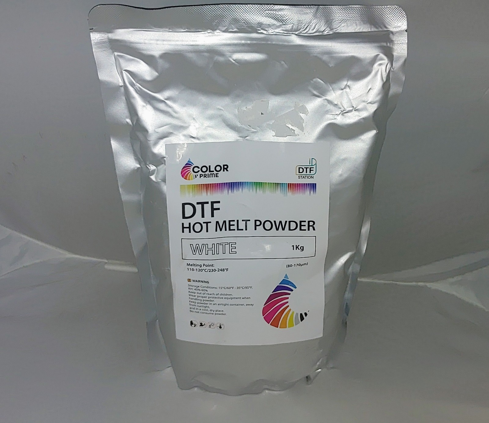 DTF Station Color Prime Hot Melt DTF Powder White (1kg) 2.2 Lbs
