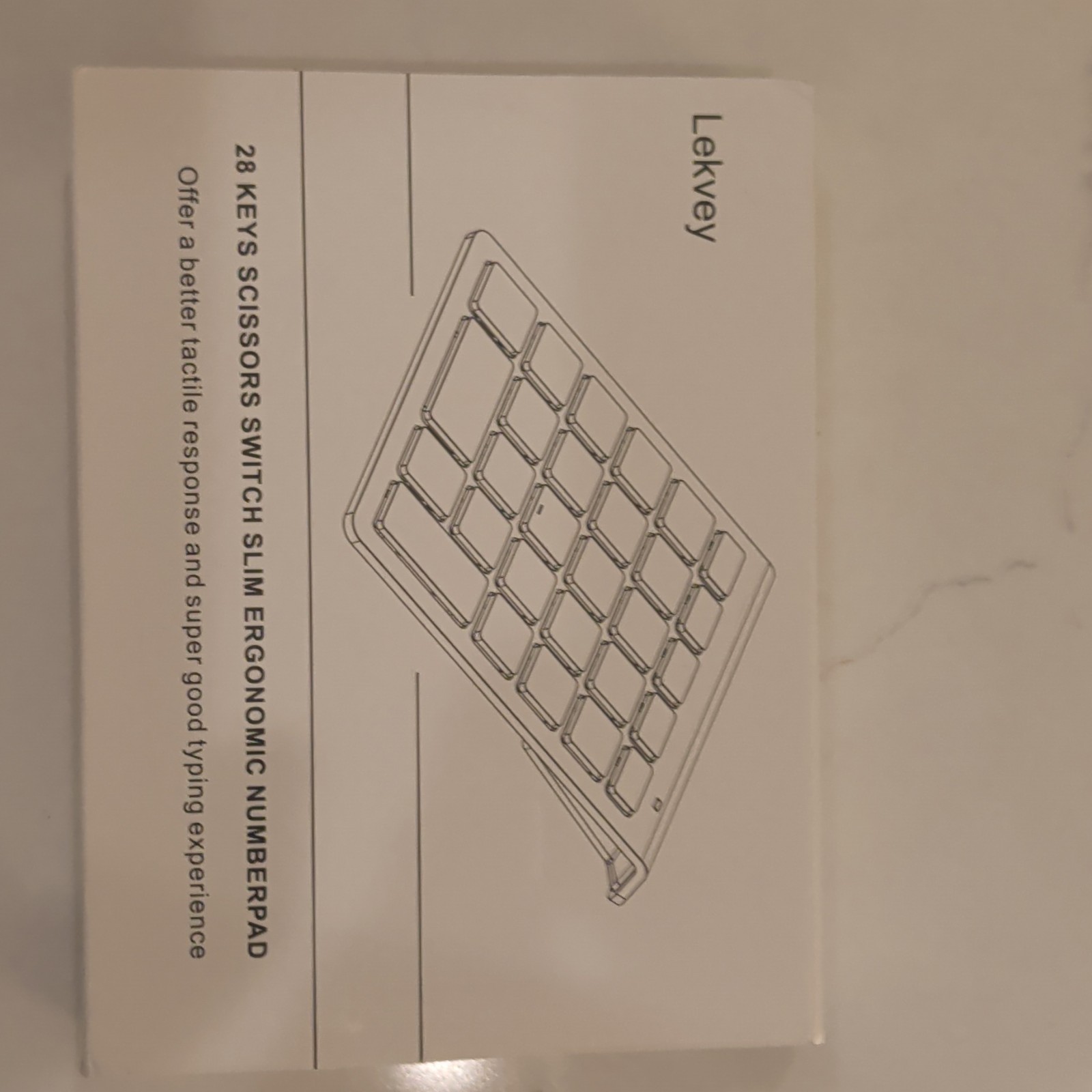 Bluetooth Number Pad LEKVEY Wireless 28 Keys Scissors Switch Slim Ergonomic