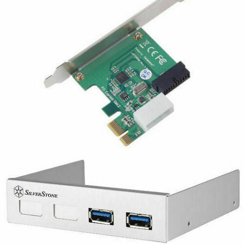 Silverstone SST-EC03S-P (Silver) PCI-Express/USB3.0 Card w/ USB3.0 Front I/O Pan