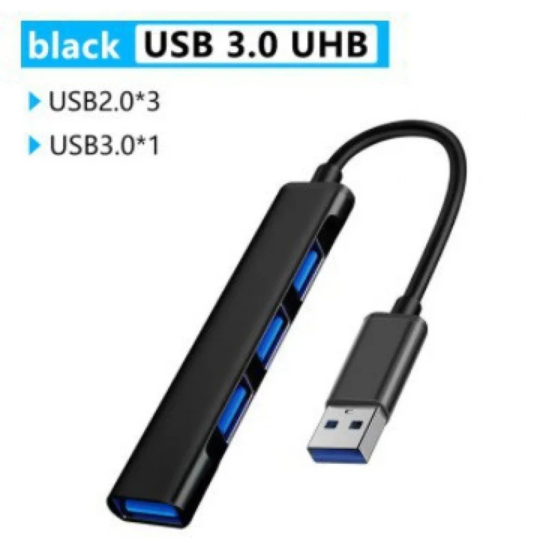 USB 3.0 Hub 4-Port Adapter Charger Data SLIM Super Speed PC Mac Laptop Desktop