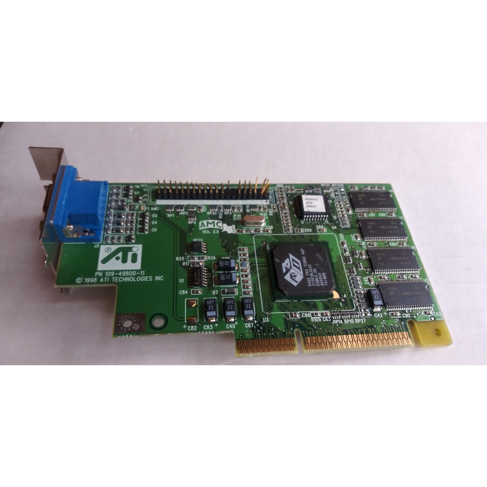 ATI 109-49800-11 ATI 3D Rage Pro Turbo 8MB AGP video card. Low Profile.