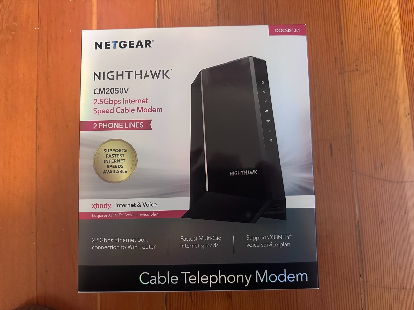 NETGEAR Nighthawk Desktop cm2050v DOCSIS 3.1 Cable Modem upto 2.5Gbps