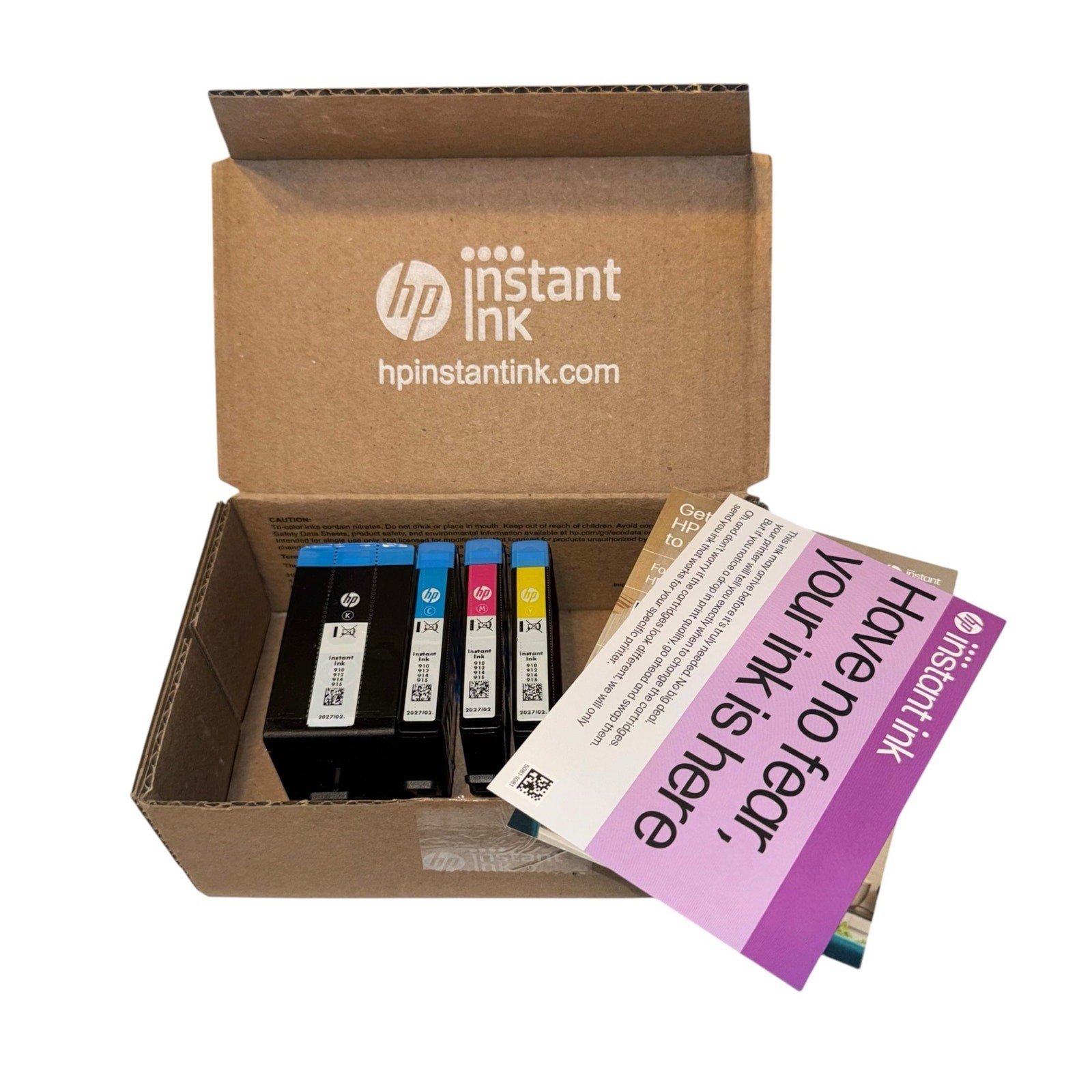 HP Instant Ink 910 912 913 914 915 Black Yellow Magenta Cyan Exp 2027/02