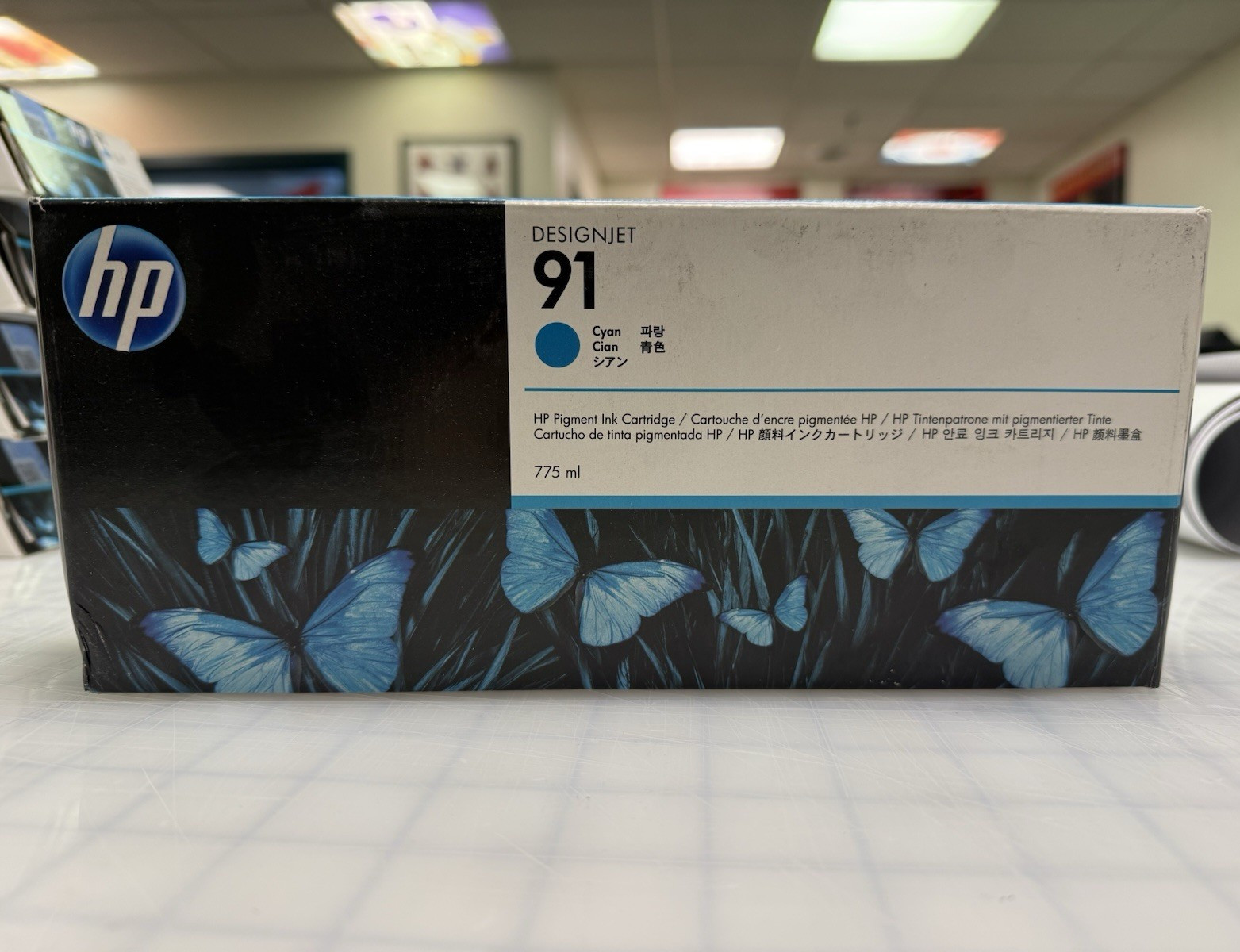 2025 HP DesignJet 91 Cyan Inkjet Cartridge 775ml Genuine C9467A Factory Sealed 