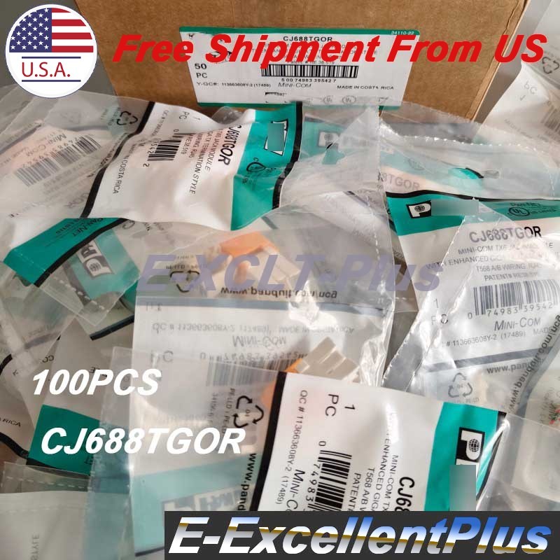 100PCS New For Panduit CJ688TGOR MiniCom Ethernet Network Jack Module Orange USA