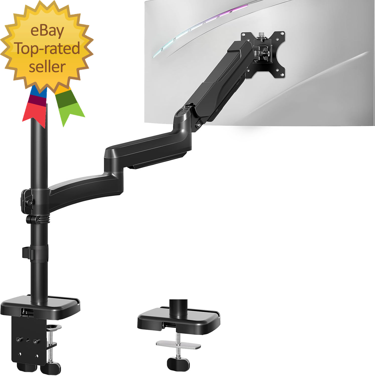 Single Long Monitor Arm 13 to 32 Inch Computer Monitor Desk Mount Extra Long