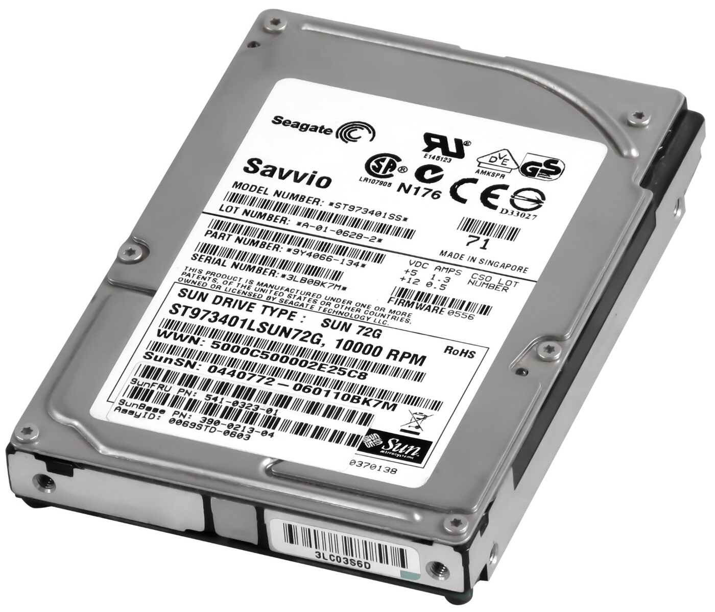HARD DRIVE SUN 541-0323-01 ST973401LSUN72G 73GB 10K 8MB SAS 2.5'' 
