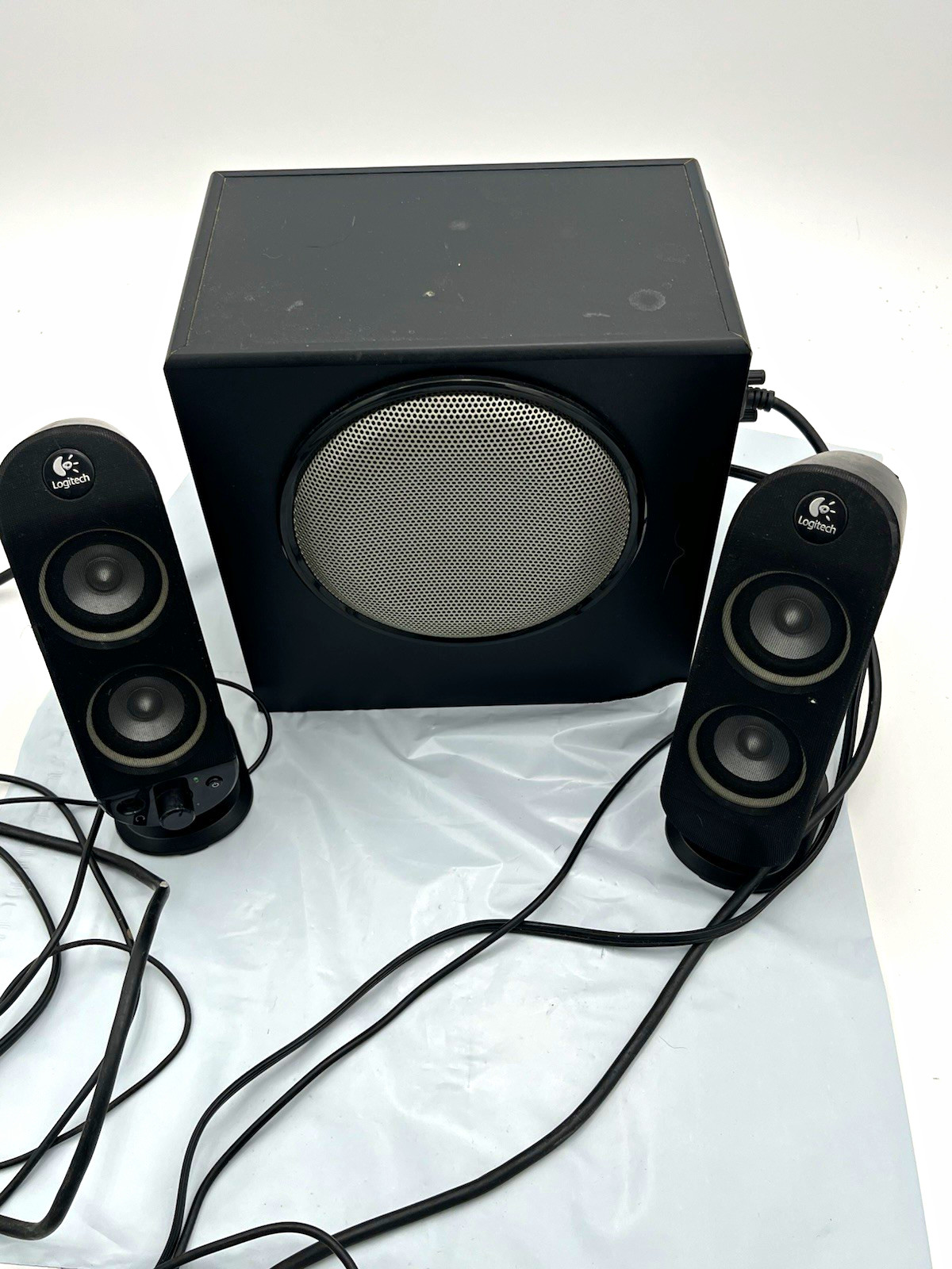 Logitech X-230 2.1 Computer Speakers Subwoofer S-0123A Tested Working