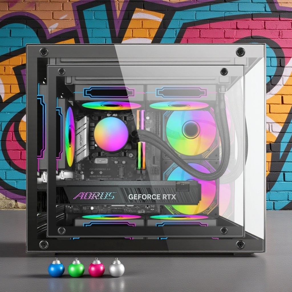 Gaming Desktop Computer PC i7 4.0GHz 16GB RAM 256GB SSD AMD R7 350 W11 ARGB