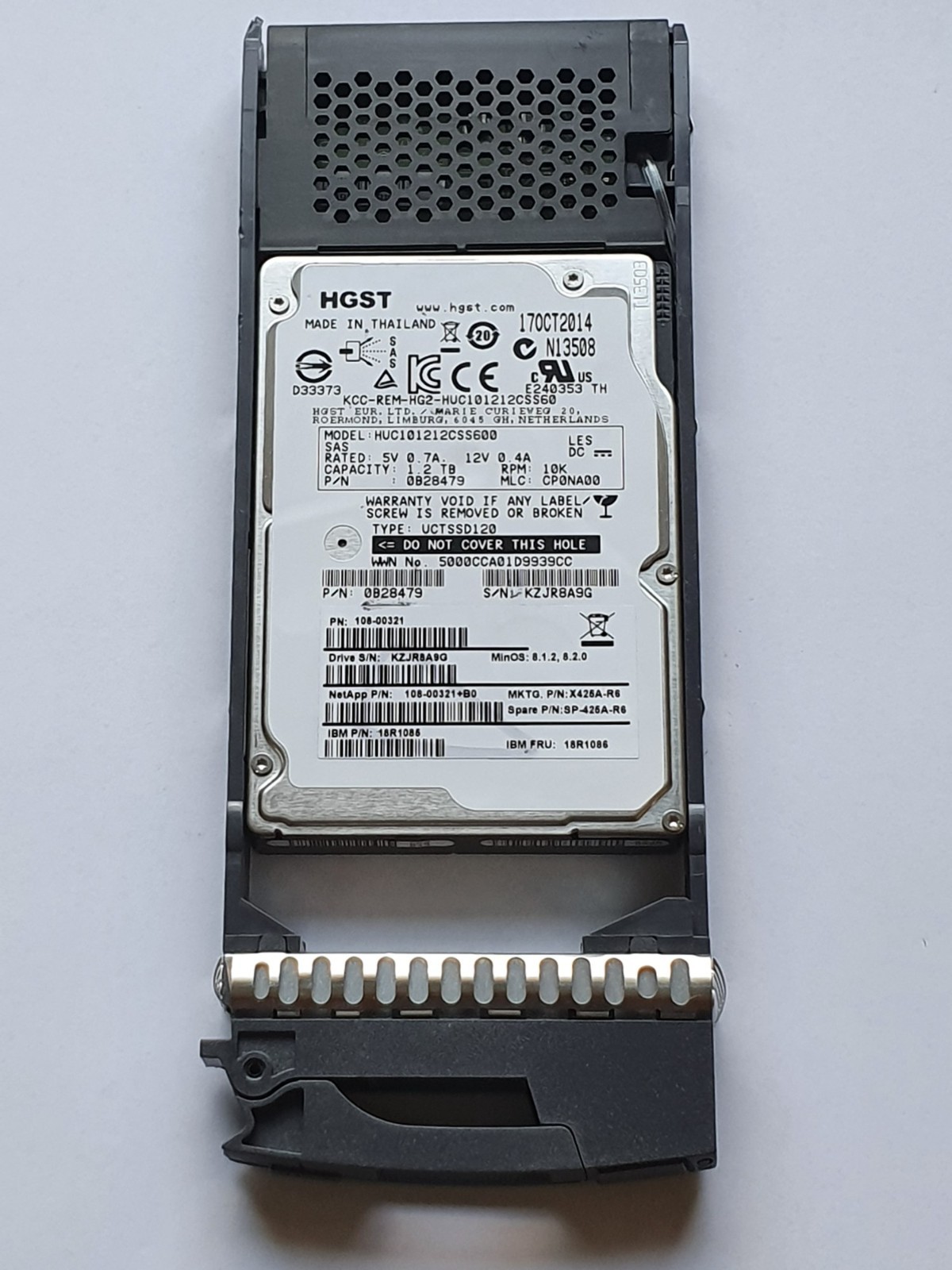 1.2TB SAS NetApp HGST HUC101212CSS600 X425A-R6 0B28479 10000rpm 6Gb/s 64MB 2.5"