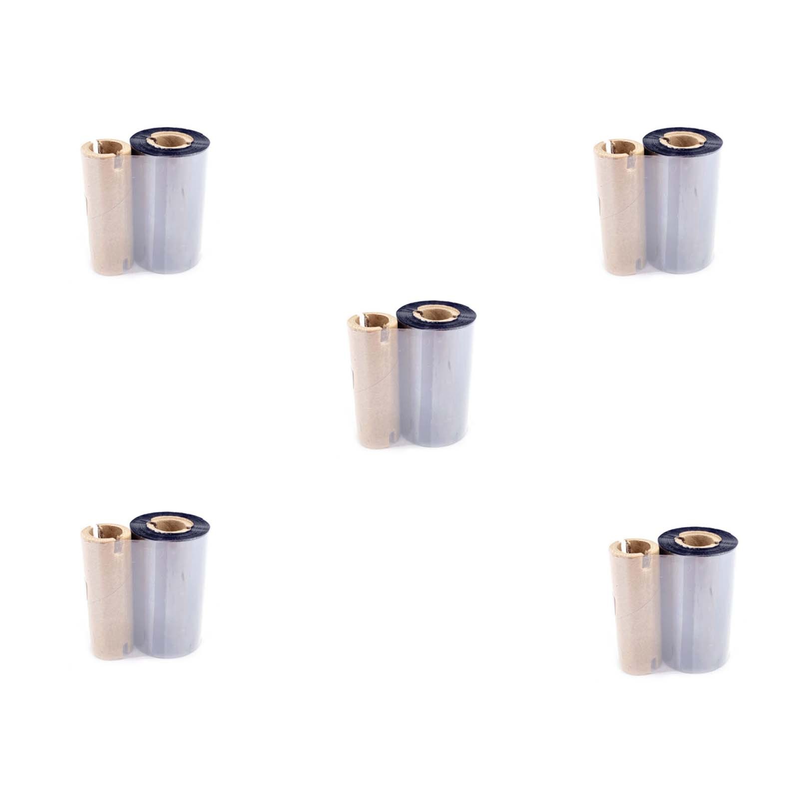 5Pcs Width 55mm 1/2 Inch Core tlp2824 Ink Ribbon Fits For Zebra TLP2824-Z