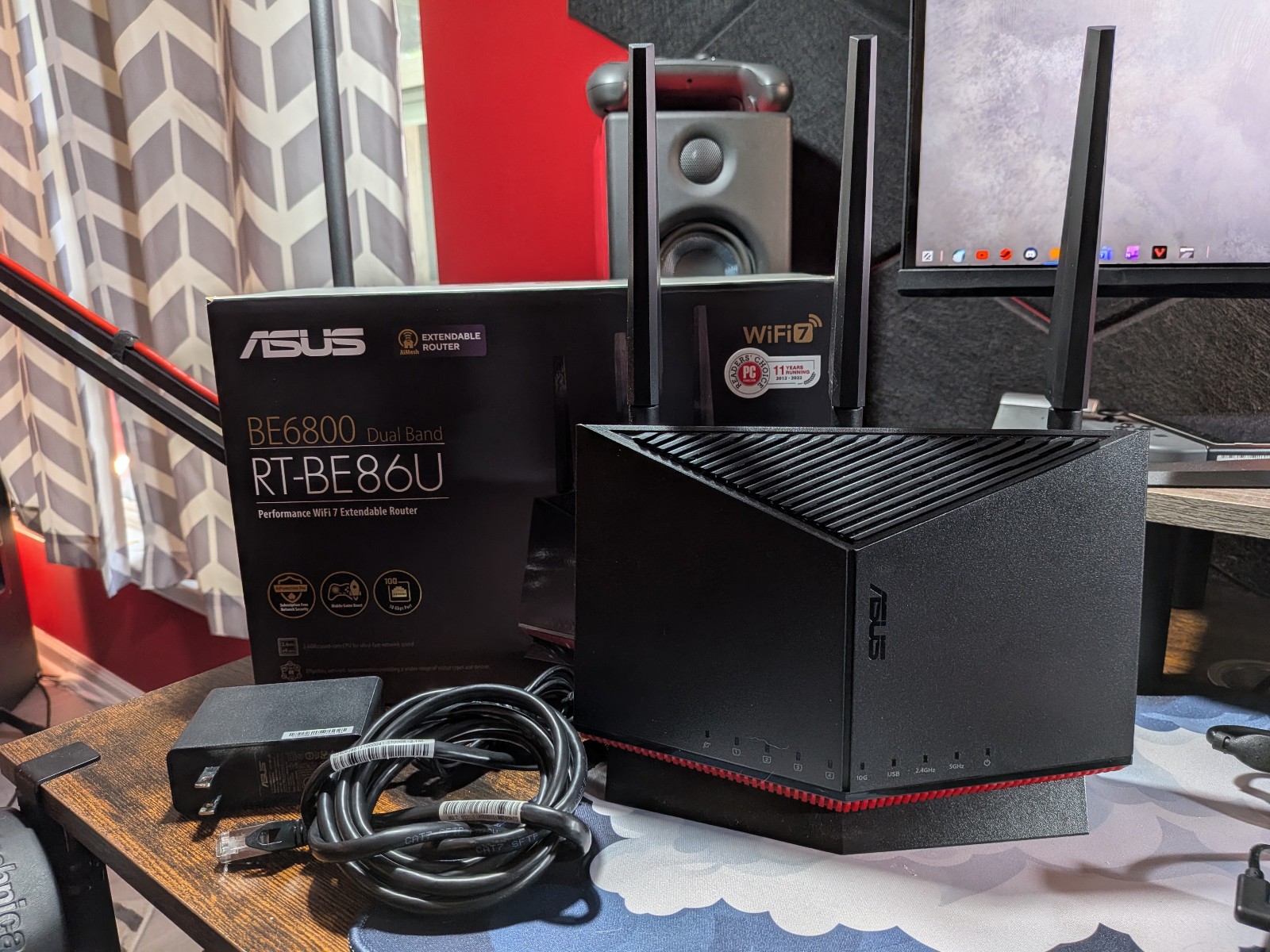 ASUS RT-BE86U BE6800 WiFi 7 Dual Band Router AiMesh 10G Open Box Complete