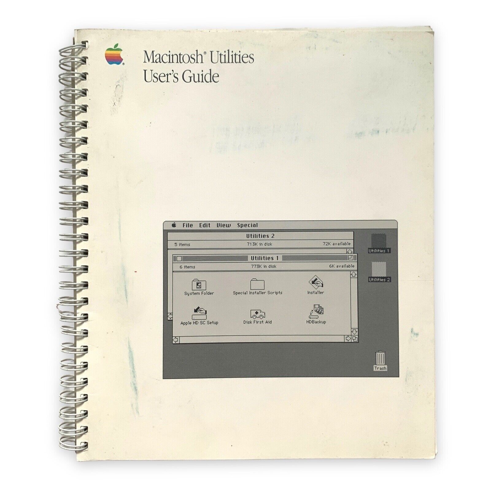 Apple Macintosh Utilities User's Guide 1988 Vintage Spiral Bound 030-3283-A