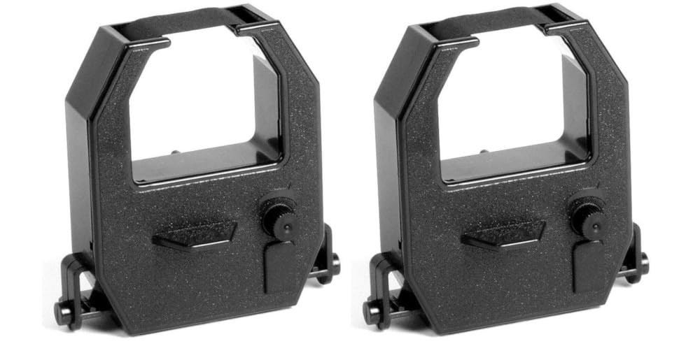 COMPUMATIC Pack of 2 Replacement Ribbons For ALL Amano 22 millimeters, Black