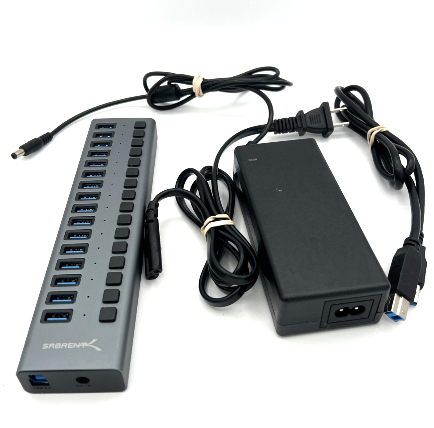 Sabrent HB-PU16 16-PORT USB 3.0 DATA HUB AND CHARGER W/ INDIVIDUAL SW 90 WATTS