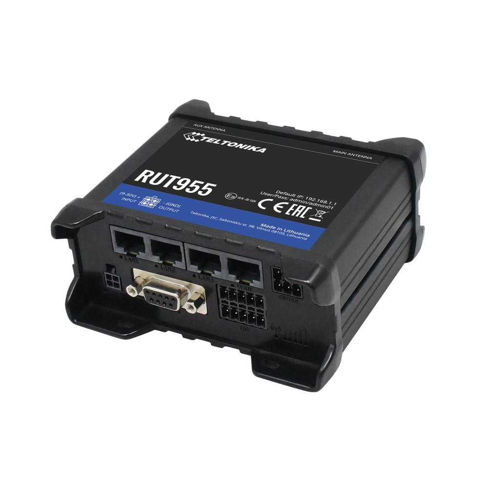Teltonika RUT955 Professional 4G LTE Router RUT955W03660 (US Version), 4