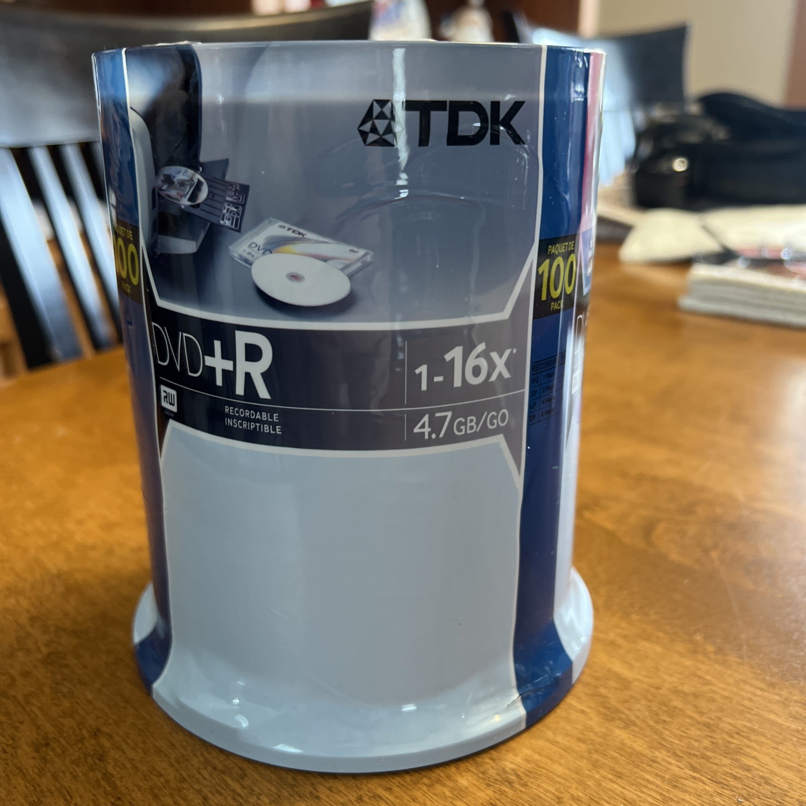 TDK DVD-R 1-16x spd 4.7 GB Recordable Disks Brand New, Sealed 100 Pack Spindle