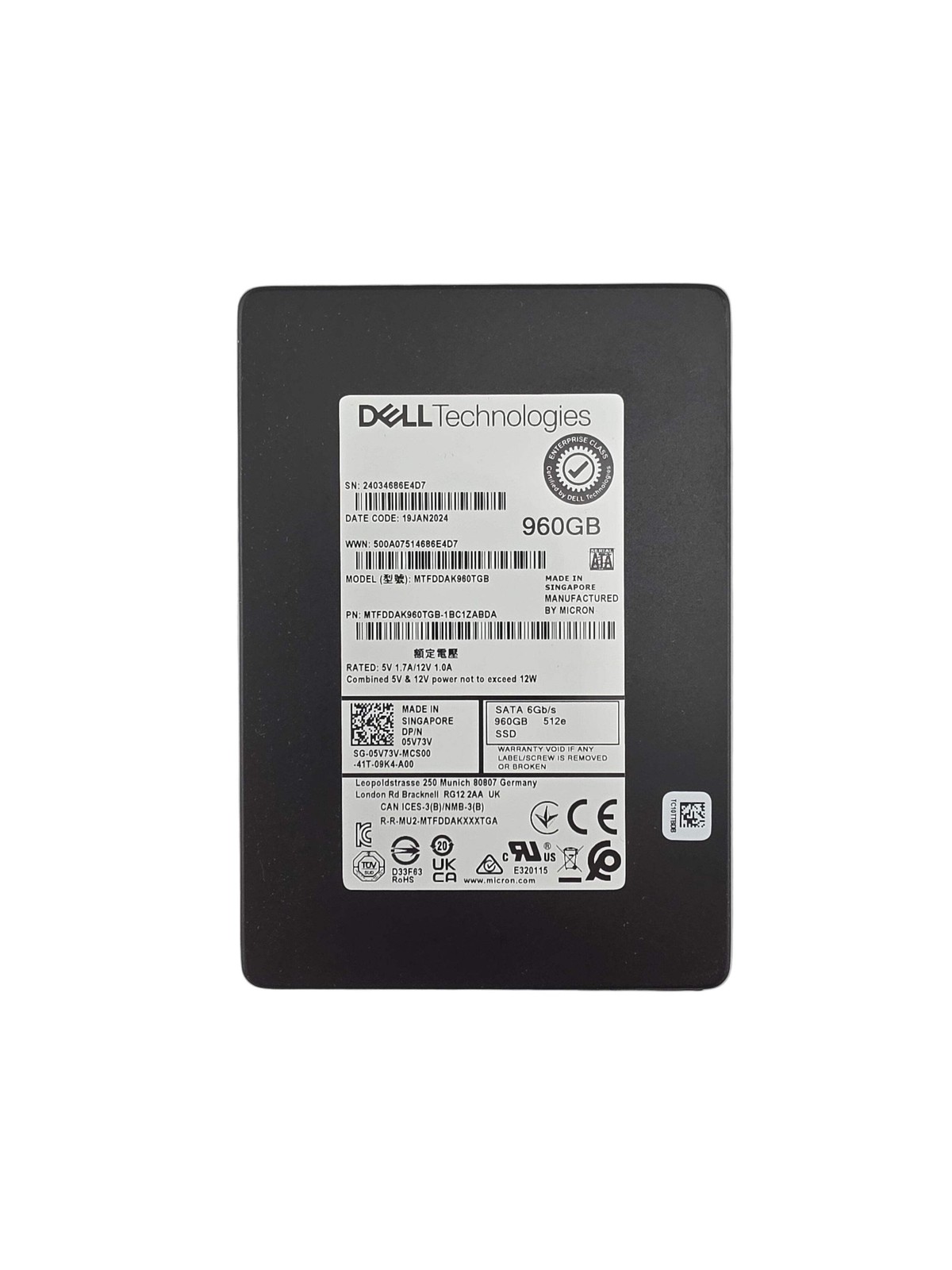 Dell SSD SATA3 2.5" 960GB TLC Mixed Use 6GBPS