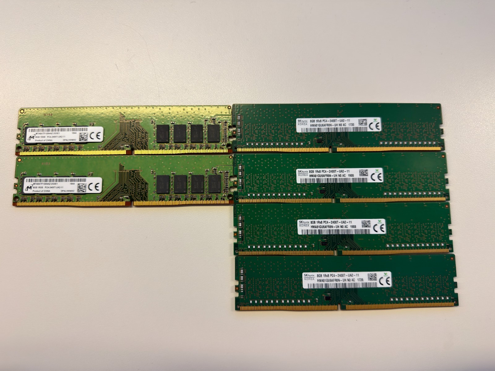 (Lot of 6) 8GB DDR4 2400MHz PC4-2400T Desktop RAM 48GB Total