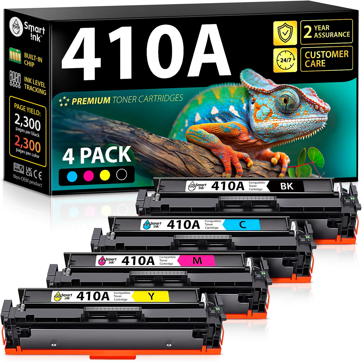4 v4ink Black 410A Ink Toner Cartridges for HP 410A  (CF410A) - READ
