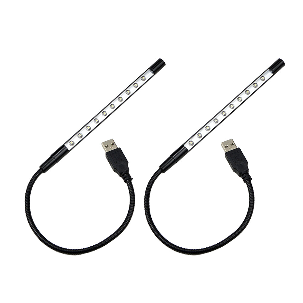 US 2 Pack Portable 10-LED USB Light Flexible Lamp Reading Notebook Laptop Plug