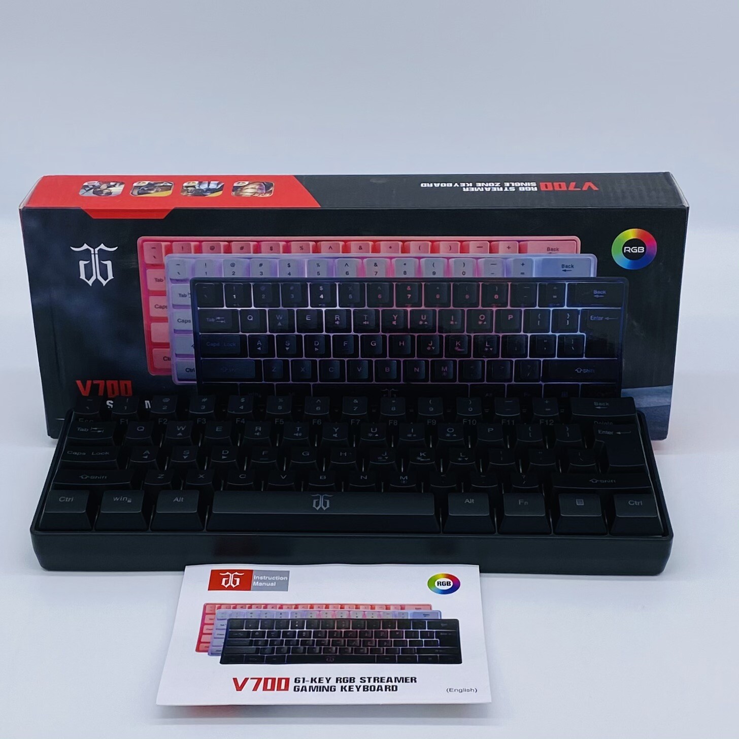 V700 RGB 61 Key Streamer Wired Gaming Keyboard