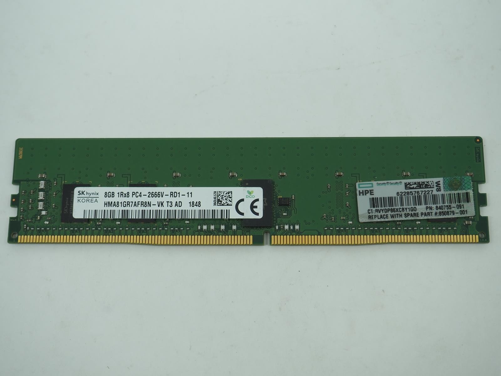 SK HYNIX 8GB PC4-2666V Server Ram / ECC Memory - HMA81GR7AFR8N - VK T3 AD