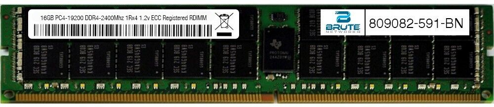 809082-591 - HP Compatible 16GB PC4-19200 DDR4-2400Mhz 1Rx4 1.2v ECC RDIMM