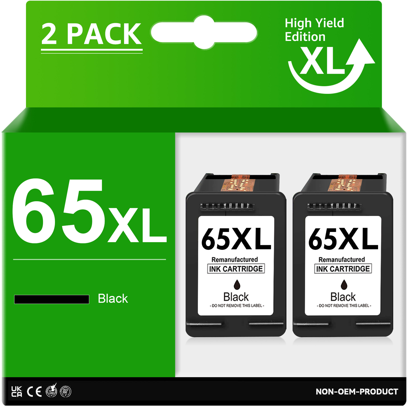2x 65XL Black Ink Cartridges for HP DeskJet 2600 2620 2622 2630 2632 2636 2652
