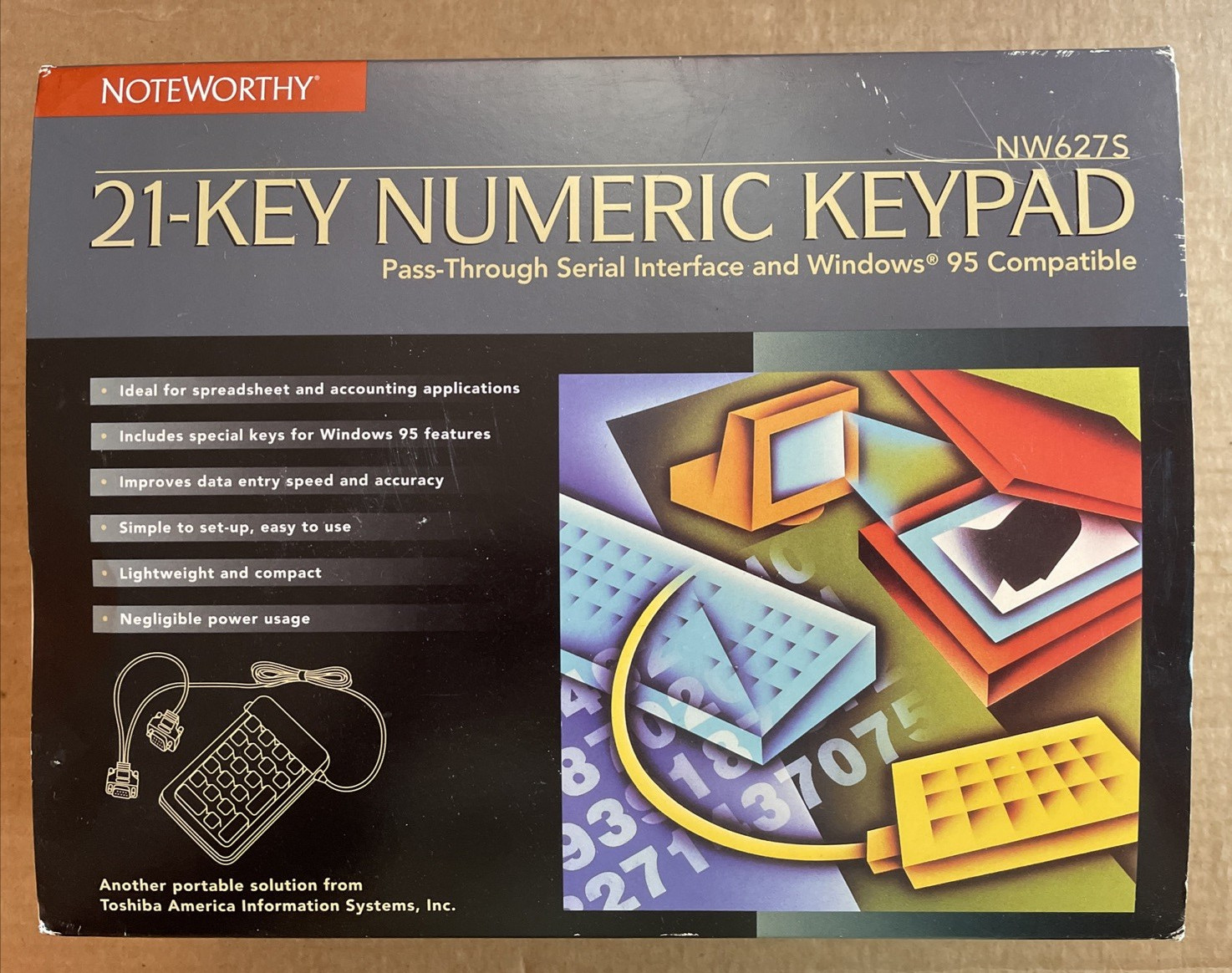 Toshiba Noteworthy 21 Key Numeric Keypad NW627S Vintage 1990's