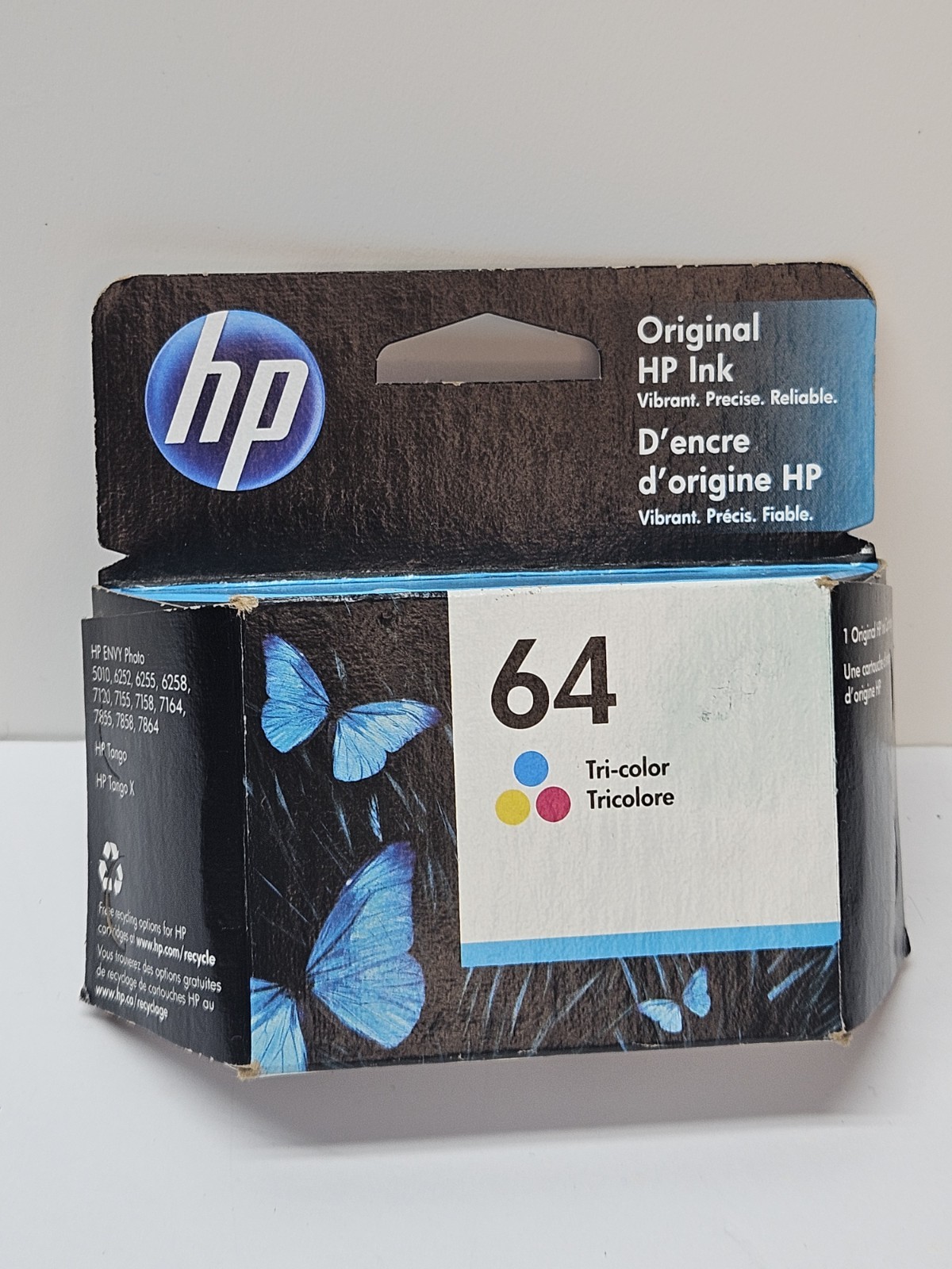 HP #64 Color Ink Cartridge 64 N9J89AN  NEW GENUINE EXP:07/2021