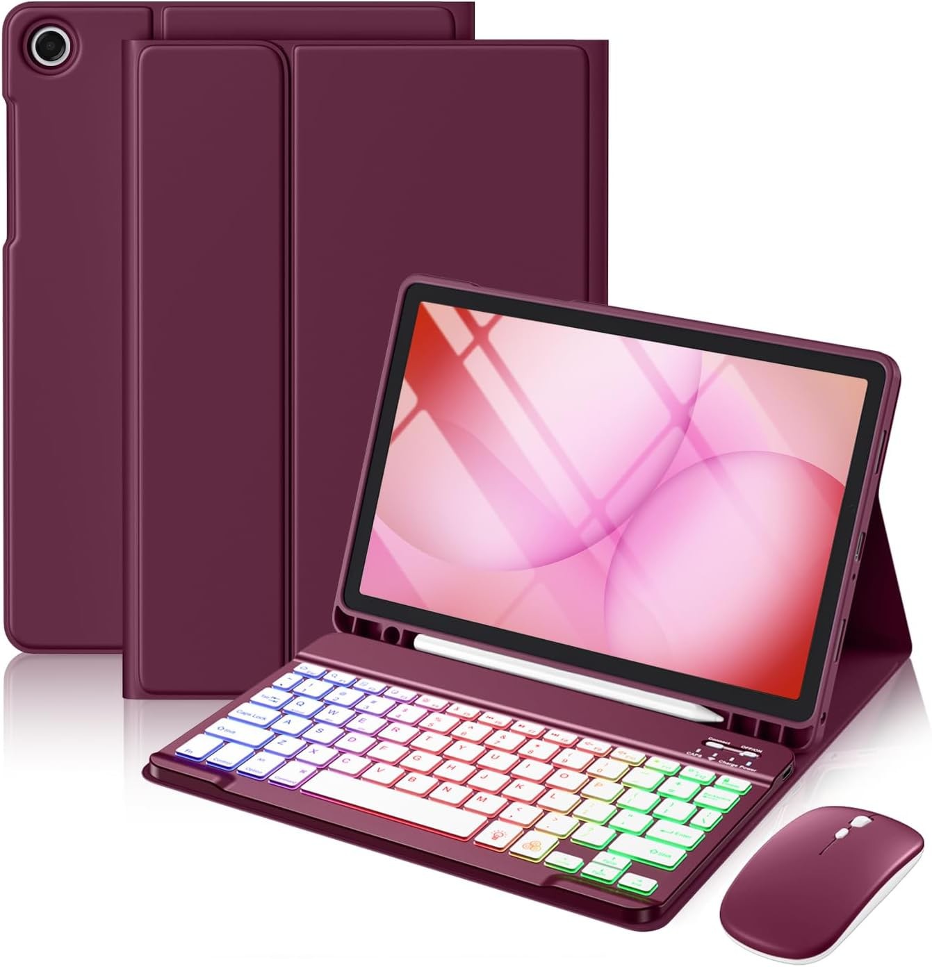 Harvopu for Galaxy Tab A11 Plus/A9 Plus Case with Keyboard-Wireless Mouse | B...