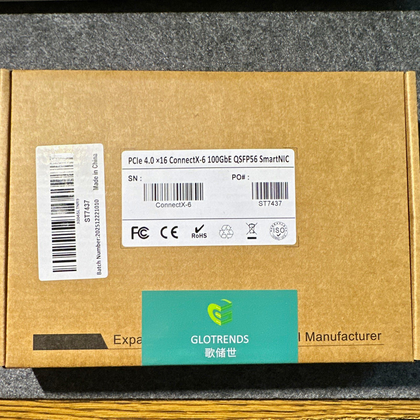 GLOTRENDS ST7437 PCIe 4.0 x16 100GbE QSFP56 Dual Port Network Adapter