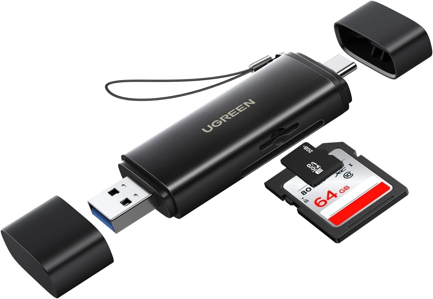 UGREEN 2-in-1 USB-C/USB-A Card Reader for SD/SDHC/SDXC & microSD/microSDXC