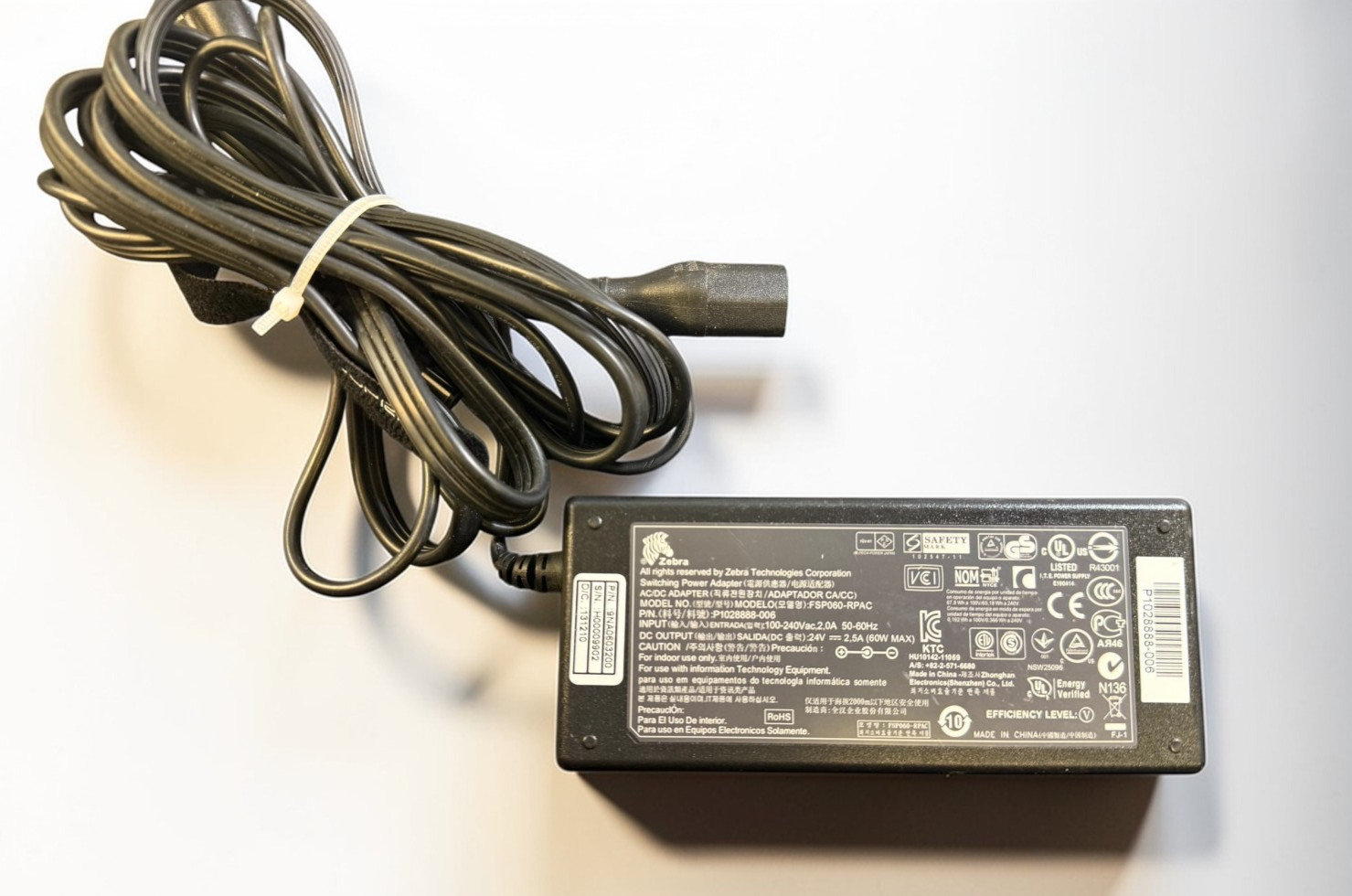 Genuine Zebra AC Adapter FSP060-RPAC 100-240Vac 5A 60W 24V