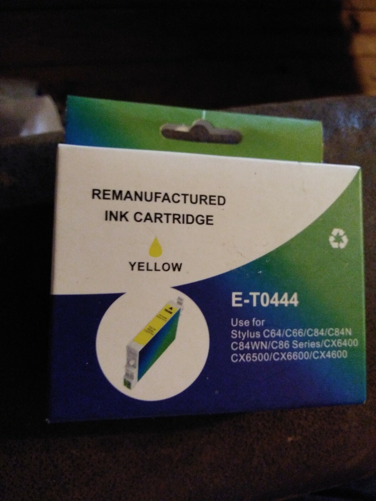 Ink Cartridge. E-T0444 Remanufactured Yellow Ink Cartridge