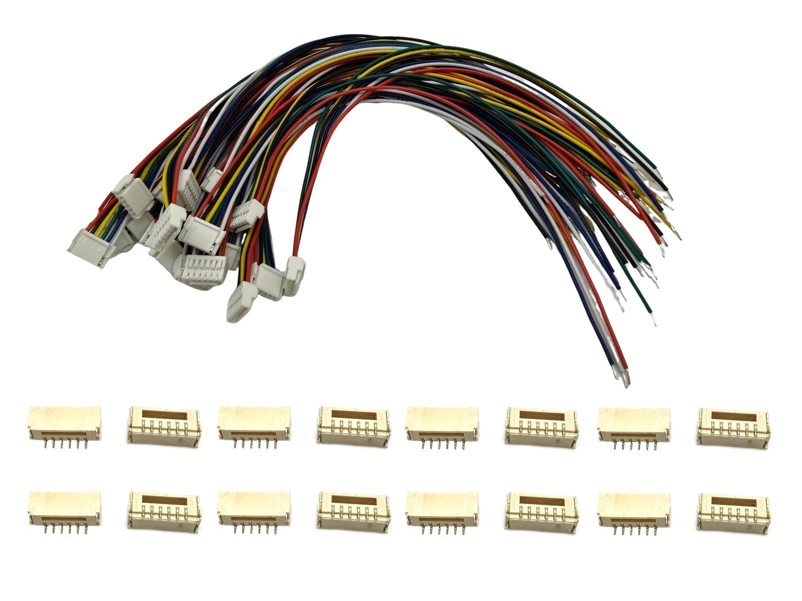 20Pairs Micro JST GH 6Pin 1.25mm Male Female Connector, GH1.25 Terminal Conne...