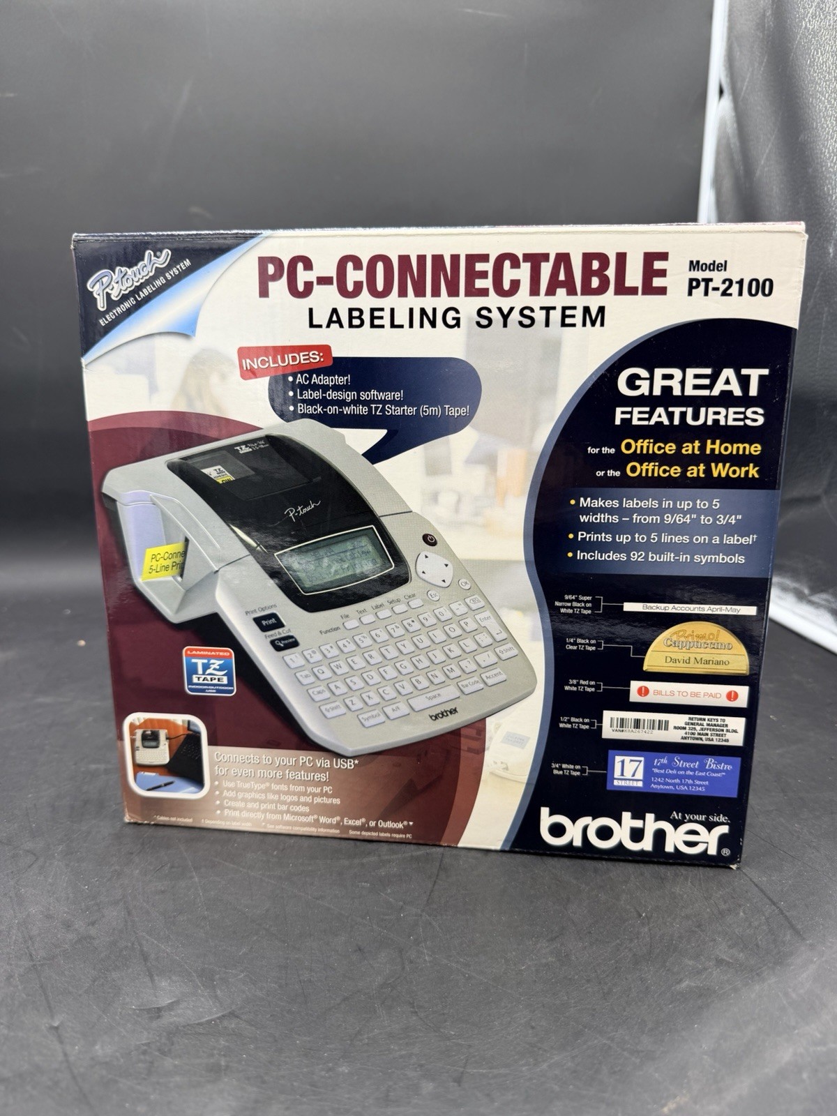 Brother P-Touch PT-2100 PC-CONNECTABLE LABELING SYSTEM Printer New 