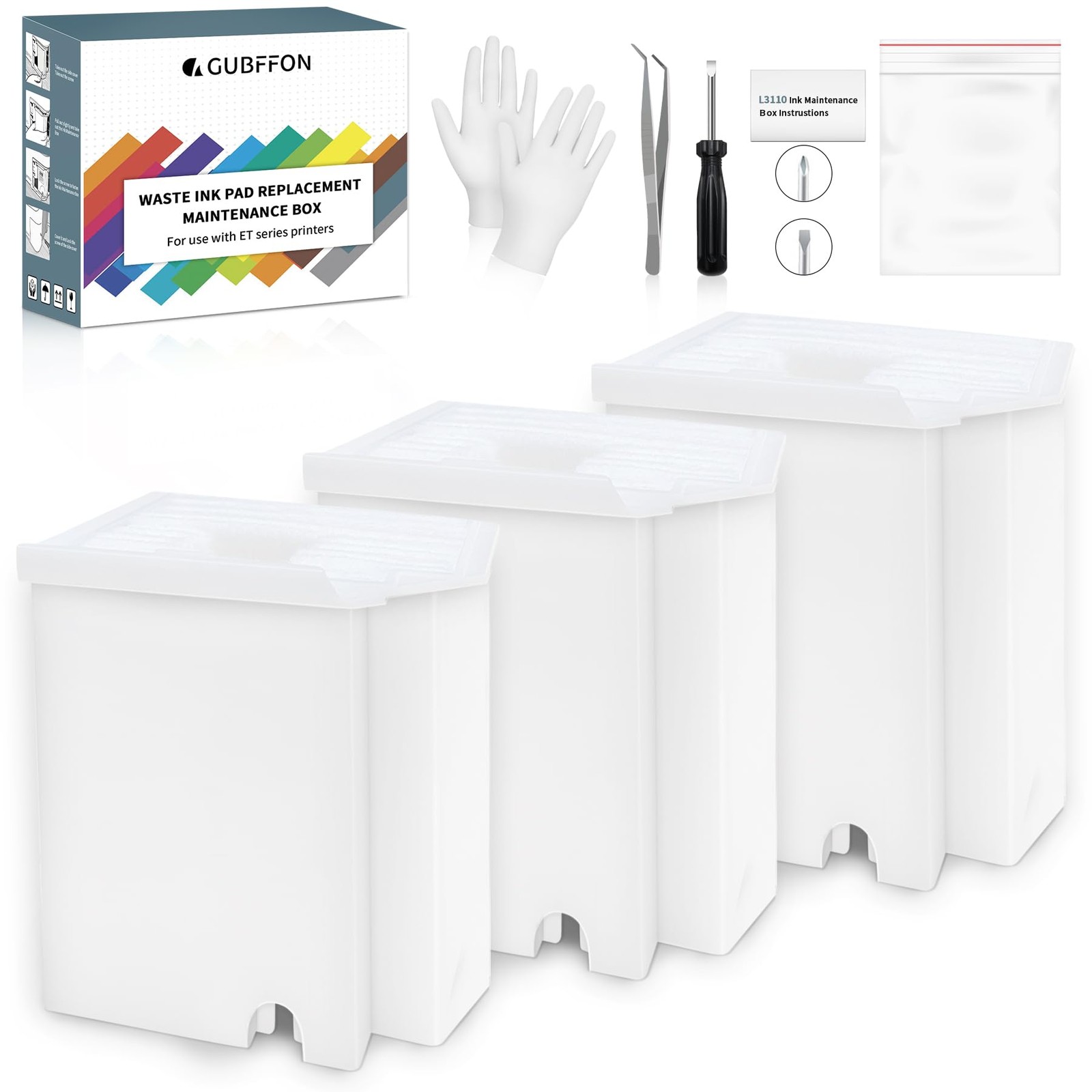GUBFFON Replacement Waste Ink Pad for Ecotank ET-2800 ET-2803 Normal, White