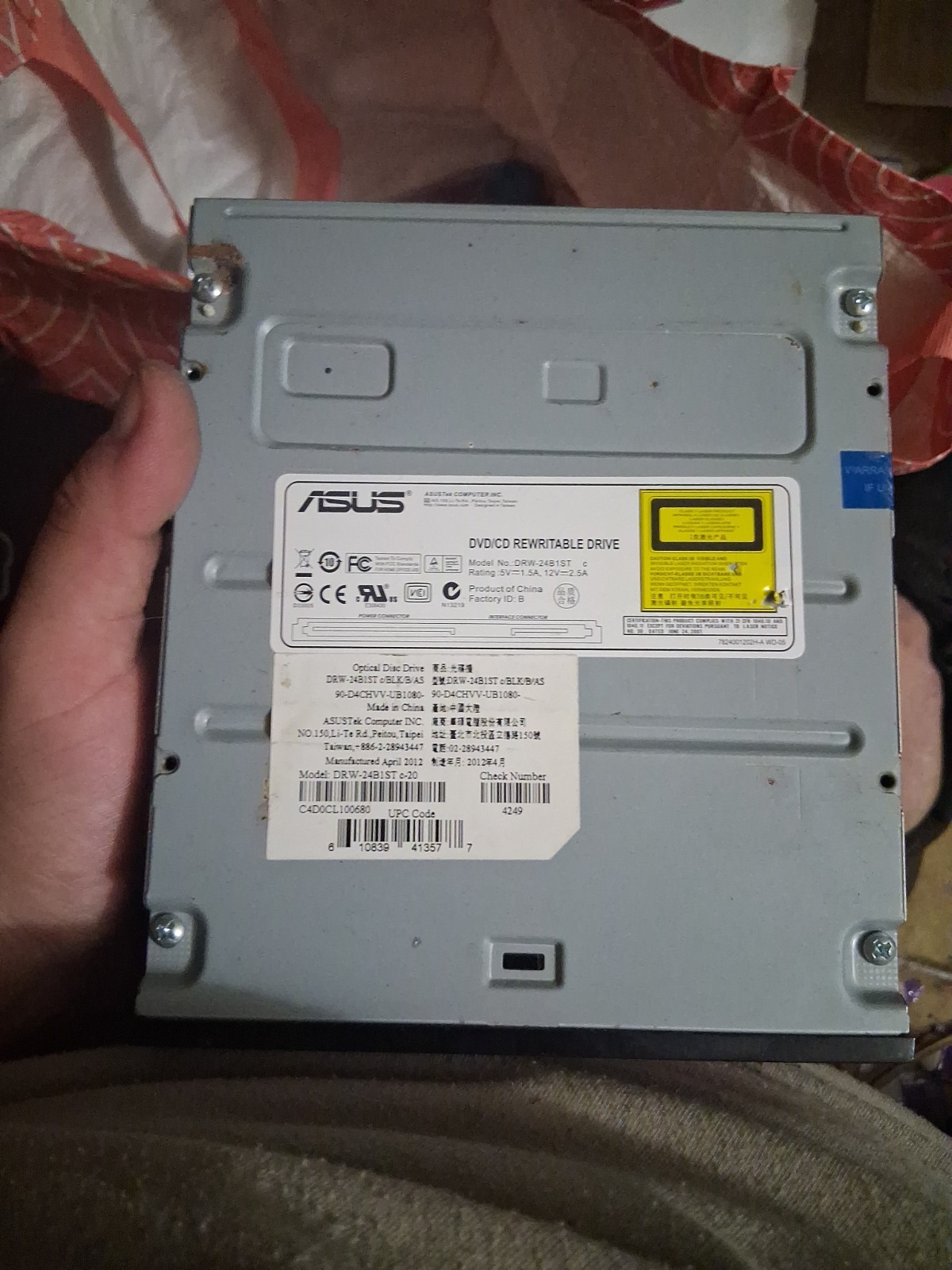 ASUS DRW-24B1ST 24x DVD-RW Internal Optical Drive -Used