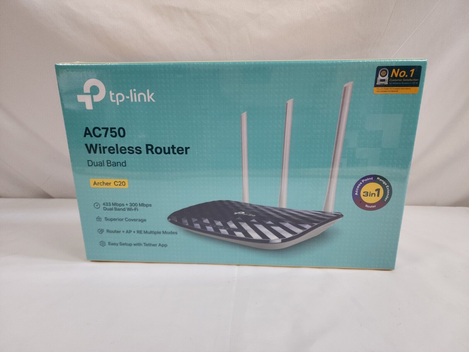 TP-LINK AC750 IEEE 802.11ac Ethernet Wireless Dual Band Router Model Archer C20 