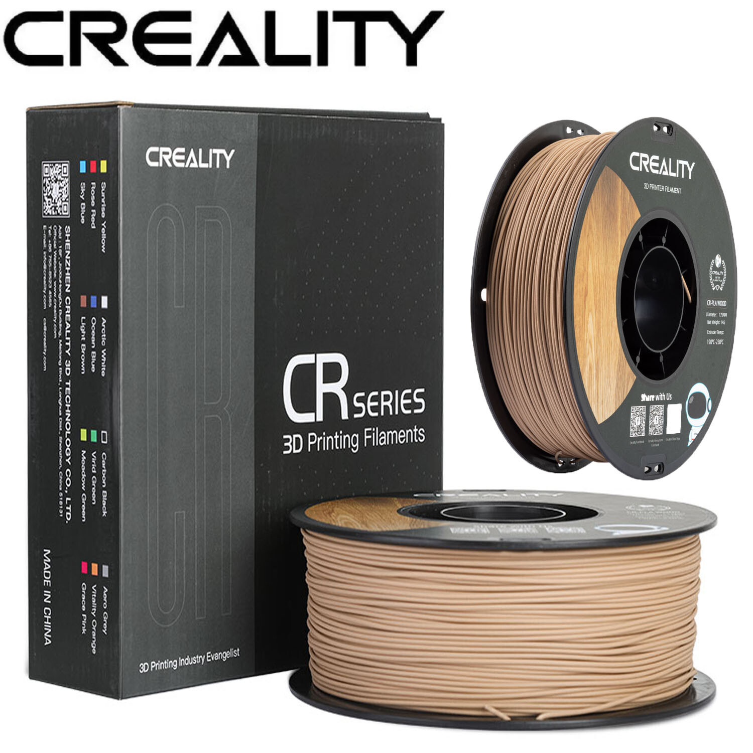 Creality Wood PLA Filament 3D Printer Filament 1.75 mm 1kg Smooth Silk Texture