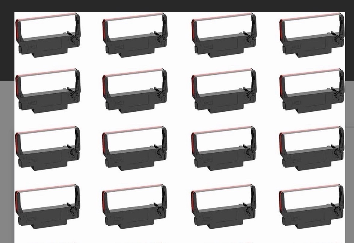 Replacement for ERC-30/34/38 B/R Ribbons, 16 Pack, Black and Red