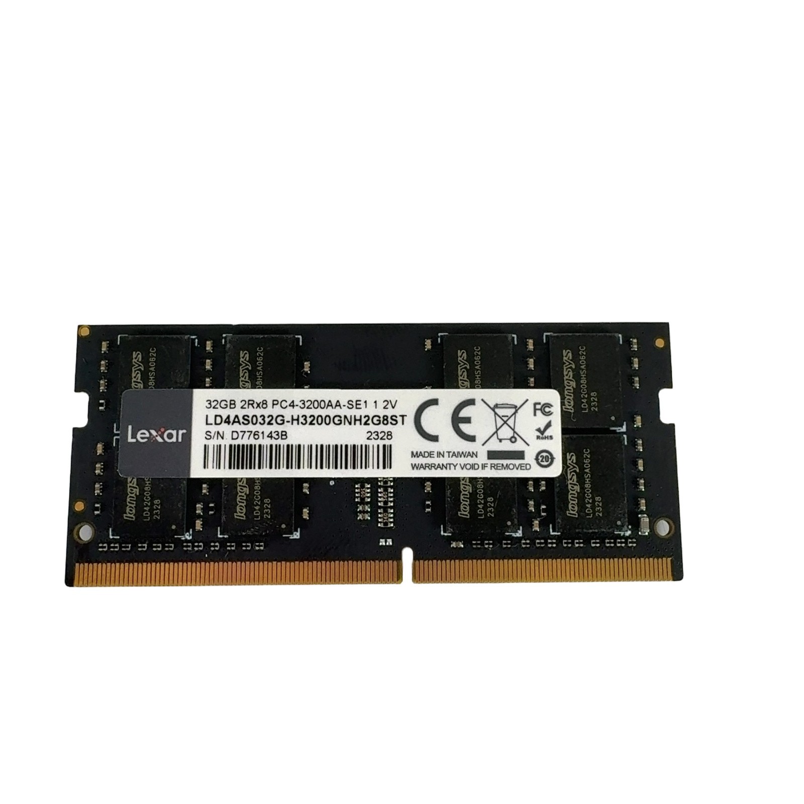 Lexar 32GB DDR4-3200 SO-DIMM Laptop Memory RAM LD4AS032G-H3200GNH2G8ST
